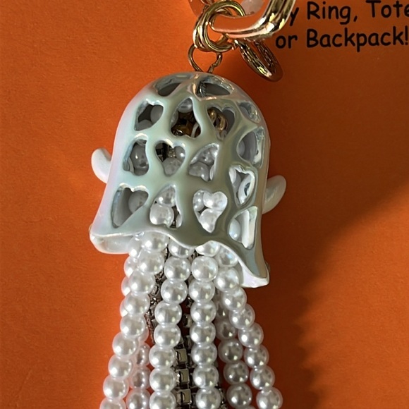 Betsey Johnson Ghost Key Fob Handbag Purse Charm Glow in the Dark Halloween NWT - Picture 9 of 11
